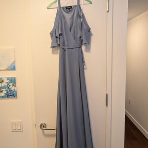 Lulu's Elegant Slate Blue Maxi Dress